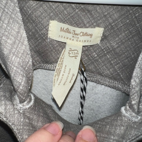 &Matilda Jane Overalls with textured grey look and orange thread - Picture 7 of 8